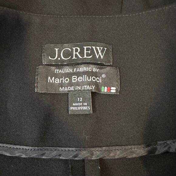 J. Crew Louisa Lady Jacket in Italian Ponte Gold Button Cropped Blazer Black - Picture 13 of 16